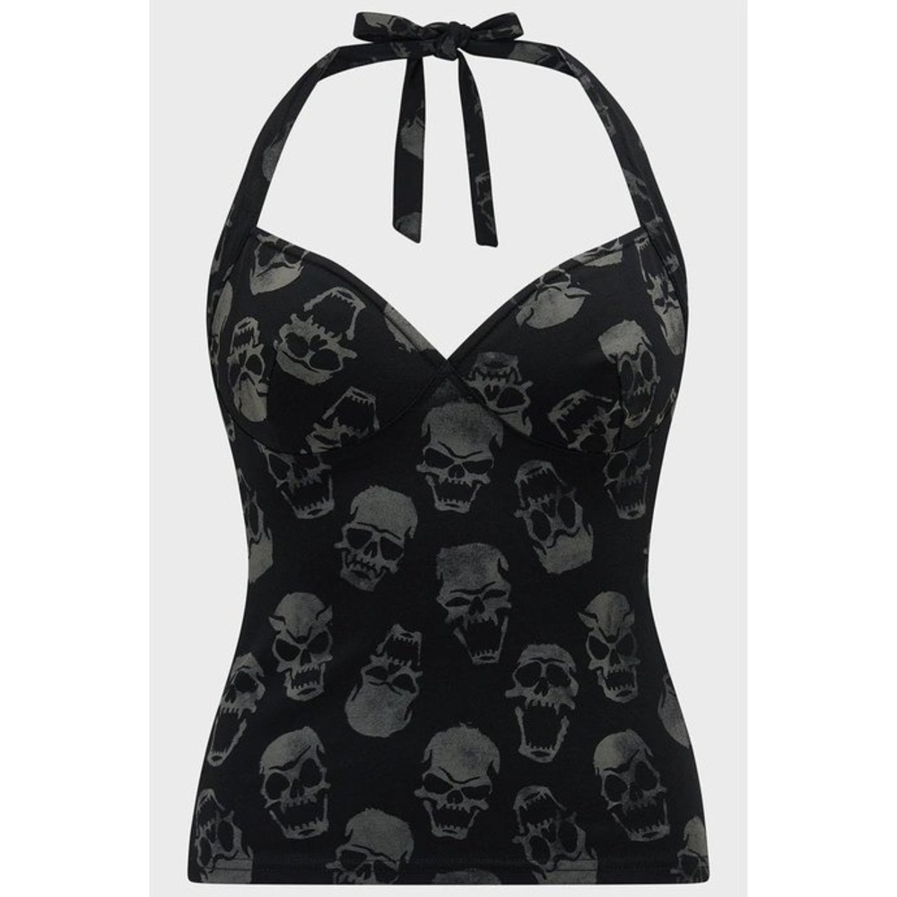 killstar dixie halter top skull print